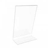 FixtureDisplays® 12PK 5.5 x 8.5" Clear Acrylic Sign Holder with Slant Back Design Portrait, Vertical Picture Frame 19780-5.5X8.5-CLEAR-12PK