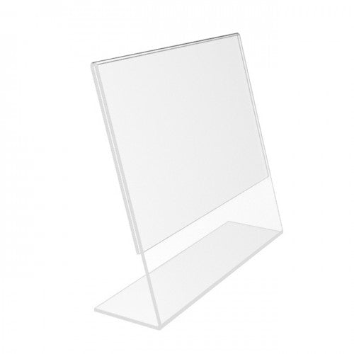 Slant Back Acrylic Sign Holder 5x7 - Clear Picture Frame Stand, 5