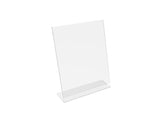 FixtureDisplays® 3PK 8.5 x 11" Clear Acrylic Sign Holder with Slant Back Design Portrait, Vertical Picture Frame 19780-8.5X11-3PK