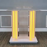 Deluxe LED Lighted Church Podium Pulpit Event Lectern Funeral Home Hotel Debate 21065