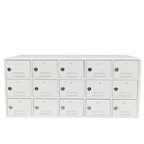 31X14X14" Secure Metal Locker Cabinet Storage Organizer 5X4X13" 15-Slot Cubby 300000