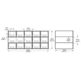 31X14X14" Secure Metal Locker Cabinet Storage Organizer 5X4X13" 15-Slot Cubby 300000