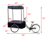 Tricyle Vending Cart Ice-cream Wagon Flower Cart Kiosk Farmers Market Booth 10010