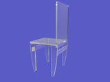 2 Chairs, Clear Acrlic Plexiglass Lucite Ghost Chairs 10035 3