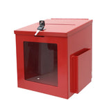 Red Tithing Donation Box Suggestion Fundraising Check Drop 8.4"W x 9.5"H x 8"D