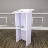 White Manufactured Wood Podium Church Pulpit School Lectern Conference Debate 10051-WHITE