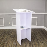 White Manufactured Wood Podium Church Pulpit School Lectern Conference Debate 10051-WHITE