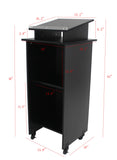 Black Wood Podium Pulpit Lectern Event Debate Speech School Mobile Wheel Castors