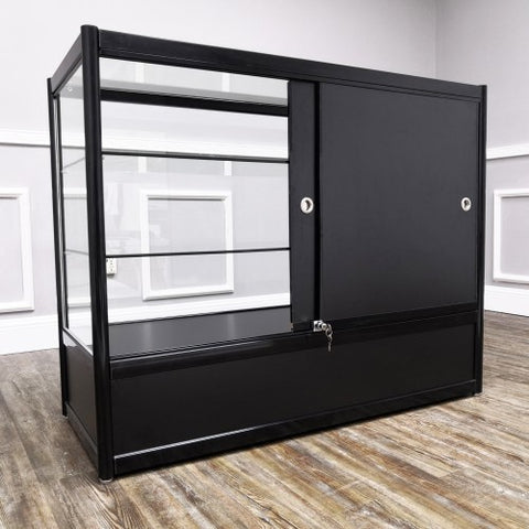 Glass Display Case With Aluminum Frame Full Vision 48 x 38 x20 -  Inch---Unassembled