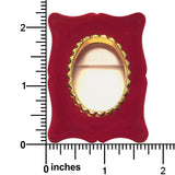 Burgundy Red Velour Hinged Oval Window Frame Gift Box, Ring