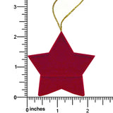 Red Velour Holiday Star Ornament Gift Box, Ring, Earrings