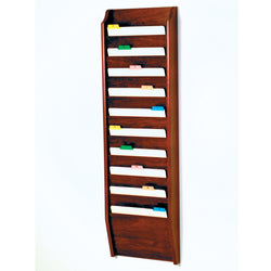 Wall Mount Wood Magazine Holder 10 Pocket Letter Size 11 X 8.5 File Storage Display Rack 104158