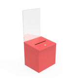 Red Metal Donation Box Suggestion Fund Raising Collection Charity Ballot Box