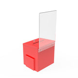 Red Metal Donation Box Suggestion Fund Raising Collection Charity Ballot Box