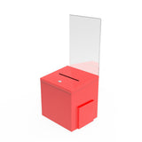 Red Metal Donation Box Suggestion Fund Raising Collection Charity Ballot Box