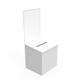 White Metal Donation Box Suggestion Fund Raising Collection Charity Ballot Box