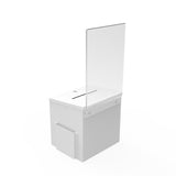 White Metal Donation Box Suggestion Fund Raising Collection Charity Ballot Box