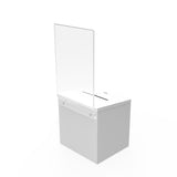 White Metal Donation Box Suggestion Fund Raising Collection Charity Ballot Box