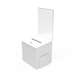 White Metal Donation Box Suggestion Fund Raising Collection Charity Ballot Box