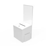 White Metal Donation Box Suggestion Fund Raising Collection Charity Ballot Box