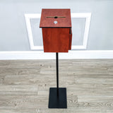 Black Metal Donation Box Floor Stand Lobby Foyer Tithes & Offering Suggestion 11065+11463