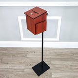 Black Metal Donation Box Floor Stand Lobby Foyer Tithes & Offering Suggestion 11065+11463