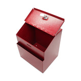 Metal Donation Suggestion Rent Check Box Tithe Prayer Collection Cash Key Drop 11118-RED+11460-2