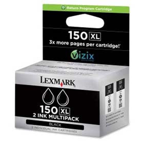 Lexmark™ 150XL Ink Cartridge 14N1813, Black, 2/Pack 1119317