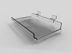 Clear Acrylic Plexiglass Slatwall Shelf with Lip 11709 12B