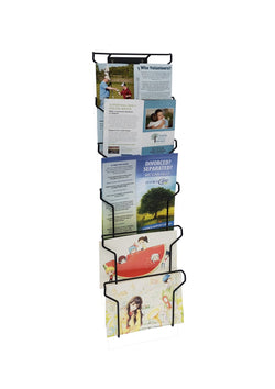 Wall Mount Greeting Card Post Card Display Wire Rack Black Horizontal Landscape