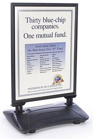 30 x 40 Sidewalk Sign for Posters, Double Sided, Fillable Base with Springs - Black 119014