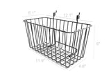 12 x 6 Wire Rectangular Basket for Gridwall or Slatwall - Black 119076