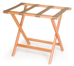 Wooden Luggage Rack - Oak with Tan Straps 119108