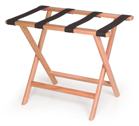 Wooden Luggage Rack - Oak with Black Straps 119110