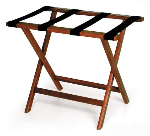 Wooden Luggage Rack - Mahogany with Black Straps 119111