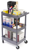 40" Plastic Utility Cart, 3 Trays - Gray 119118