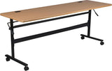 5' Training Table with Flip Top, 4 Casters - Teak 119141