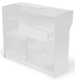 White Cash Wrap w/ Adjustable Storage Shelves & Pull Out Drawer 119148