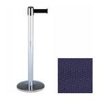 38" Chrome Stanchion Post with 13' Retractable Belt - Navy Blue 119347