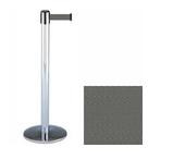 38" Chrome Stanchion Post with 7.5' Retractable Belt - Gray 119380