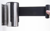 Wall Mounted Retractable 7' Stanchion Belt - Black & Silver 119446