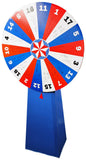 Cardboard Prize Wheel with 18 Numbered Slots, Floorstanding - Red, White & Blue 119554