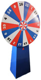 Cardboard Prize Wheel with 18 Numbered Slots, Floorstanding - Red, White & Blue 119554