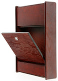 Wooden Ballot Box for Tabletop or Wall, Locking Hinged Door - Mahogany 119590