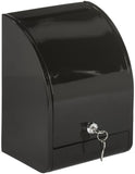 Metal Ballot Box with Lock, Wall Mount or Countertop, Curved Front Design - Black 119596