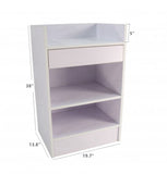 White cash counter  19 inch cash wrap checkout frame shelf retail store display