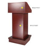 Podium with Wheels, Convertible Design for Floor or Tabletop - Red Mahogany 119727