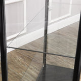 40X16.5X78" Glass Showcase Display Case with LED Lights 5-Tier Shelf Floor Stand 119956