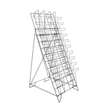 10-Tiered Wire Literature Stand for Floor, 20 Pockets for Magazines, Header - Black 119963