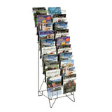 10-Tiered Wire Literature Stand for Floor, 20 Pockets for Magazines, Header - Black 119963